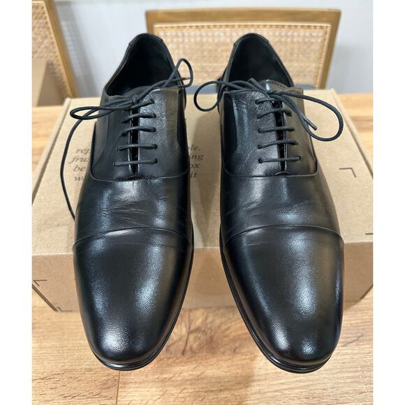 Massimo Matteo Oxford Cap Toe Ball Classic Dress Shoe Black Leather Size 8 NWOB main image 11